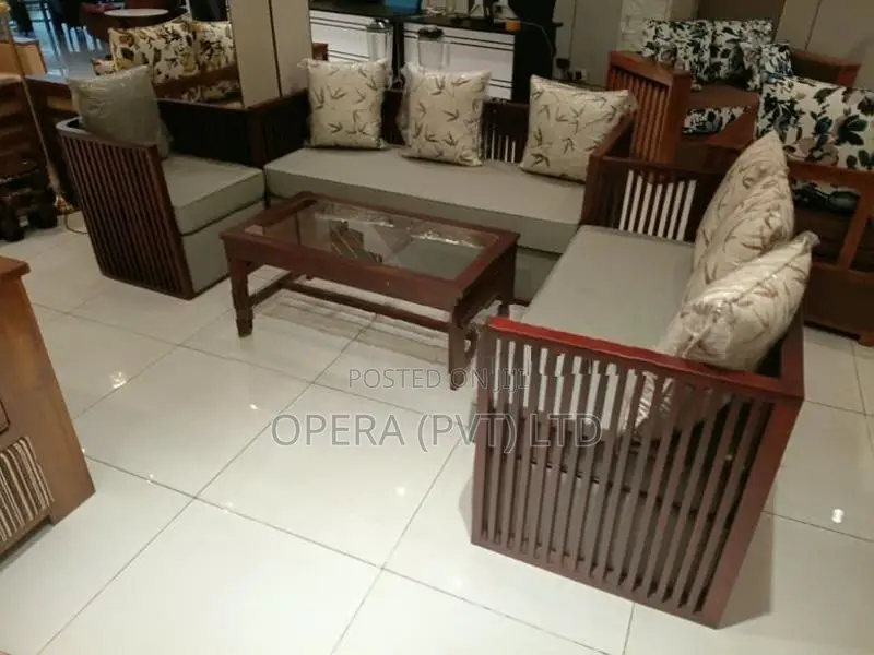 Mahogany Slatted Sofa Set