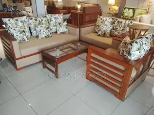Floral Teak Wood Sofa Set