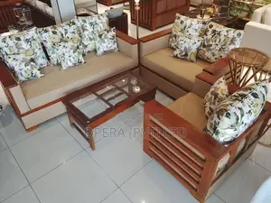 Floral Teak Wood Sofa Set