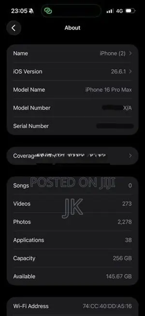Apple iPhone 16 Pro Max 256GB (Used)