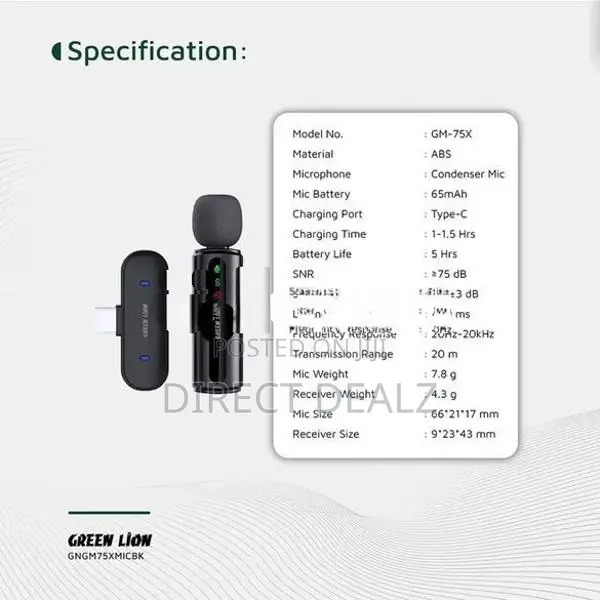 Green Lion GM-75X Microphone 3-Level Noise Cancellation