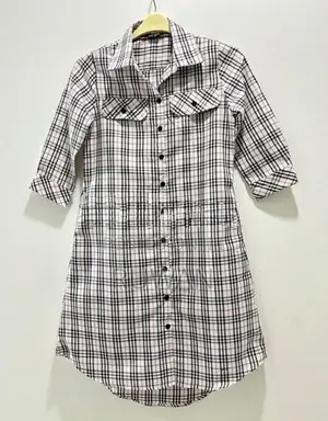 Plaid Button-Down Shirt Dress