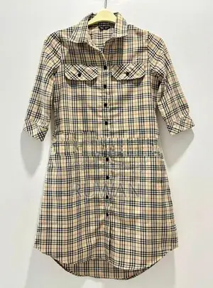 Plaid Button-Down Shirt Dress