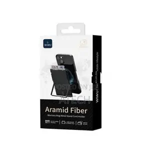 WiWU Warriors Aramid Fiber MagSafe Metal Stand Card Holder