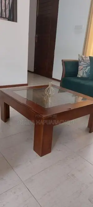 Teak Wood Sofa Set with Coffee Table