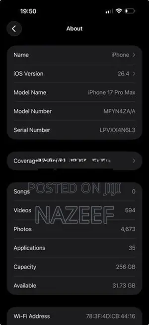 Apple iPhone 17 Pro Max (Used)