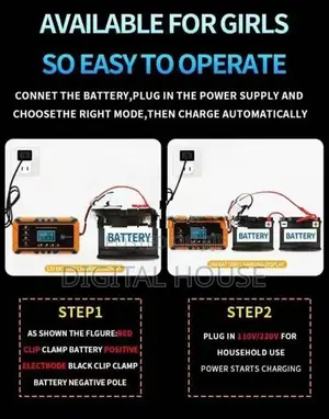 Battery Charger 12v/24v Digital Smart Fast 10A Batteries (5A- 400A) ne