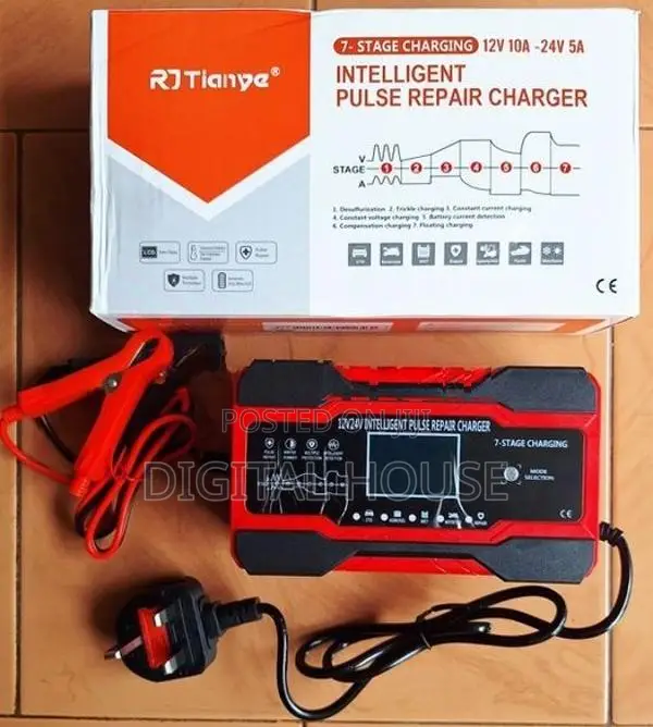 Battery Charger 12v/24v Digital Smart Fast 10A Batteries (5A- 400A) ne