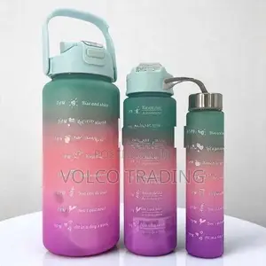 3-In-1 Gradient Motivational Water Bottle Set