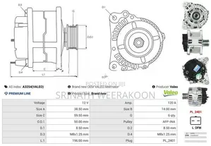 Valeo 12V 120A Alternator For Nissan X-Trail T31 / Qashqai (MR20 Engin