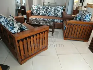 Elegant Teak Wood Box-Style Sofa Set