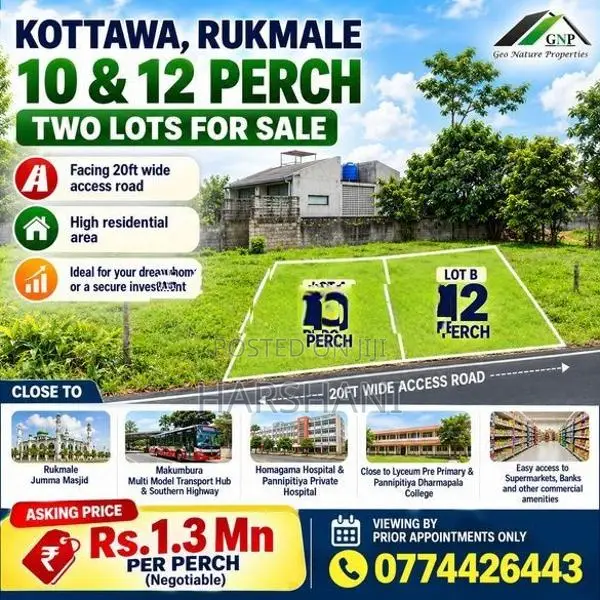 10.5P Superb Land for Sale at Rukmale, Kottawa
