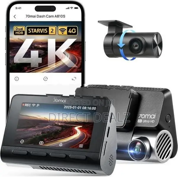 70mai A810 4K Dash Cam with Rear & Hardwire Kit