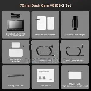 70mai A810 4K Dash Cam with Rear & Hardwire Kit