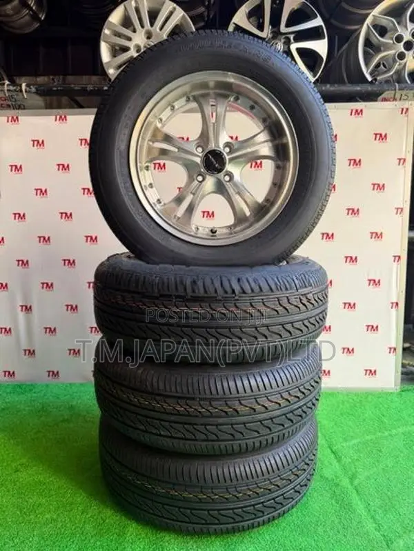 195-65-15 Tires with Alloy Wheels Set 15 Inch 4 Studs 6 JJ 100 PCD