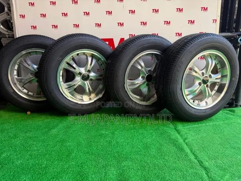195-65-15 Tires with Alloy Wheels Set 15 Inch 4 Studs 6 JJ 100 PCD