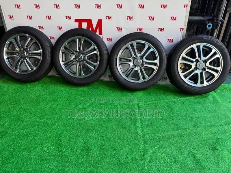 155-65-14 Tires with Alloy Wheels Set 14 Inch 4 Studs, 100 PCD