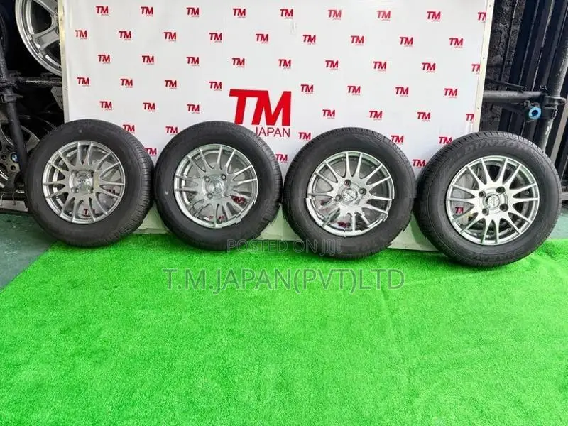 145-80-13 Tires with Alloy Wheels Set 13 Inch 4 Studs, 4JJ, 100 PCD