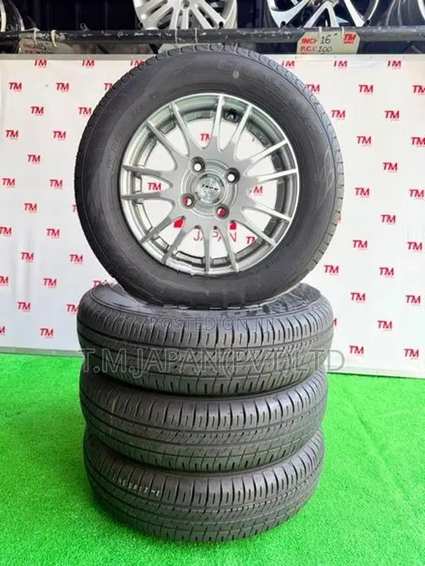 145-80-13 Tires with Alloy Wheels Set 13 Inch 4 Studs, 4JJ, 100 PCD