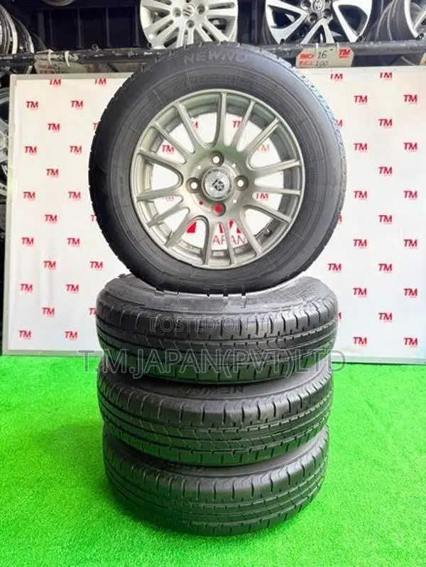 145-80-13 Tires with Alloy Wheels Set 13 Inch 4 Studs,100 PCD