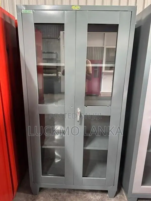 New 6x3 Glass Steel Office Cupboard (Nnn9l)