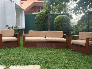 Teak With Cane Sofa Set 3 Seater + 2 Armchairs