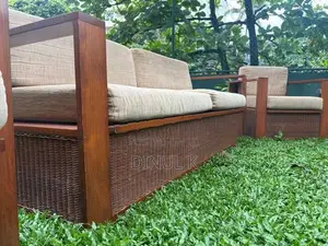 Teak With Cane Sofa Set 3 Seater + 2 Armchairs