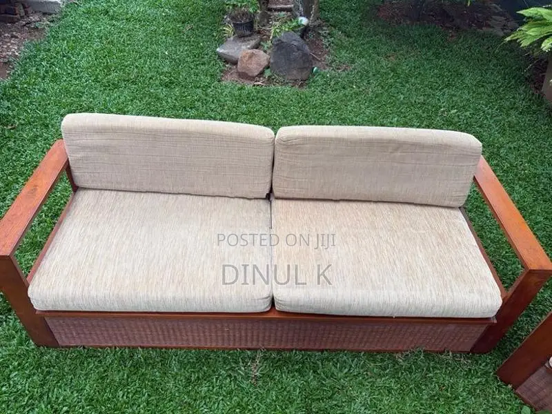 Teak With Cane Sofa Set 3 Seater + 2 Armchairs