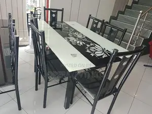 Restaurant සඳහාම සුදුසු Glass Top 6 Seater Dining Set