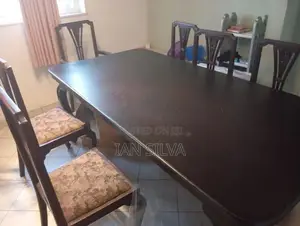 Wooden Timber Dining table - 7 Chairs