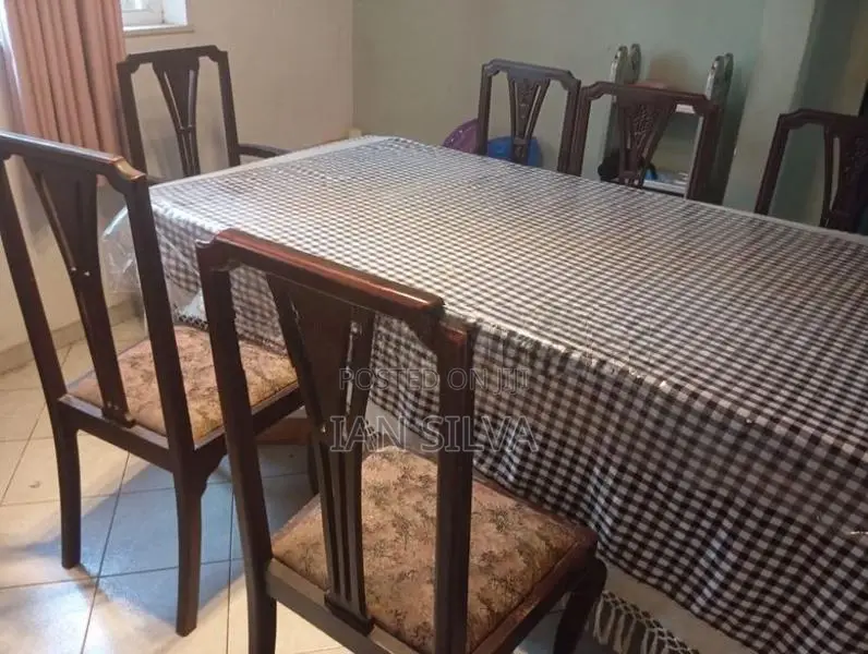 Wooden Timber Dining table - 7 Chairs