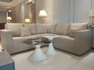 Modern Beige L-Shaped Sectional Sofa Set