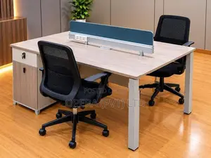 Modern Workstation Table +2 Office Chairs එකට හොඳම තේරීම
