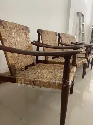 Vintage Solid Teak Cane Armchairs – Set Of 4