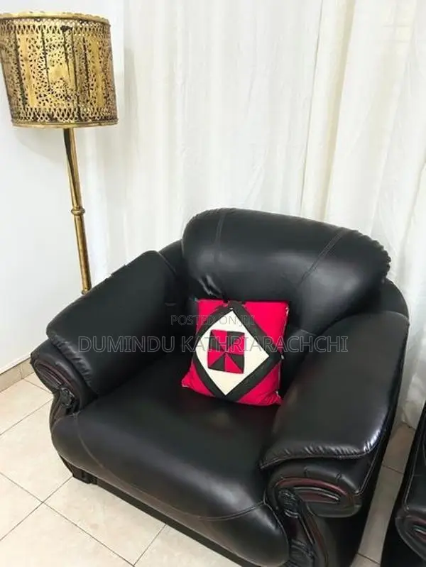 Damro Black High Quality Leather Sofa