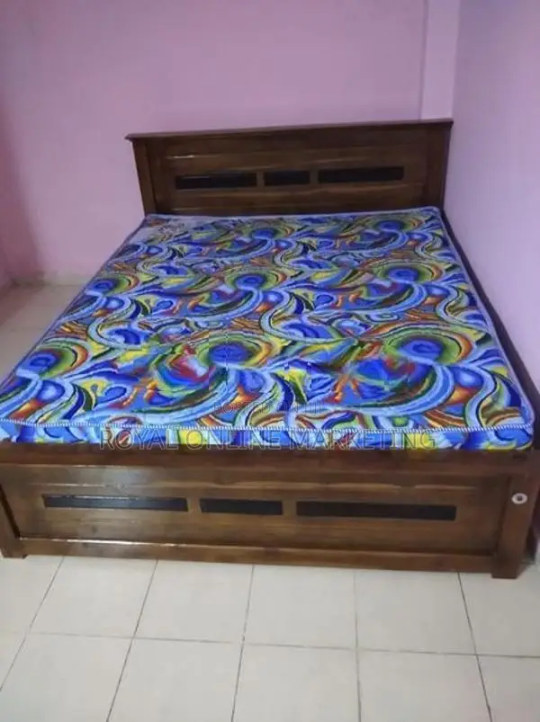 6 by 5 Teak Box Bed with Mattress (BM-7)