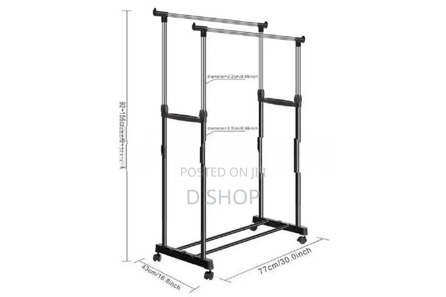 Double Pole Telescopic Adjustable - Cloth Racks
