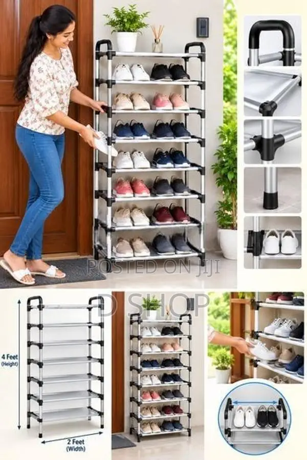 6 Layer Steel Shoe Rack - Height 4' feet Width 2'