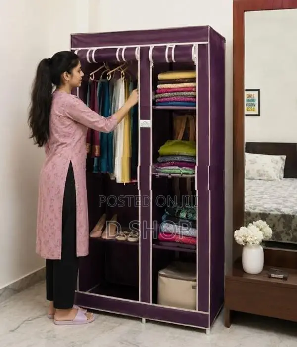 2 Door Wardrobe Cloth Cupboard Roll up Cover