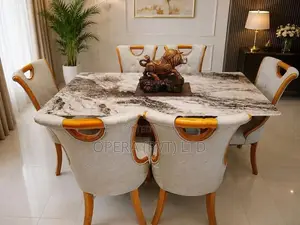 Luxury special granite 6 chair table set