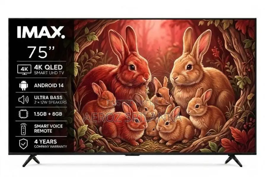 75 Inch IMAX 4K QLED Smart Android 14 UHD HDR TV