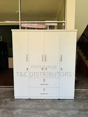 71*62*18 White 4 Door Wardrobe