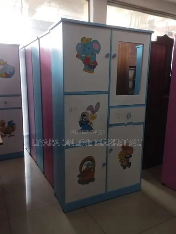 New pink and blue color Melamine baby cupboard @Glass