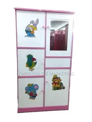 New pink and blue color Melamine baby cupboard @Glass