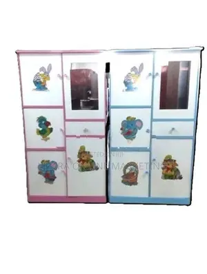 New pink and blue color Melamine baby cupboard @Glass