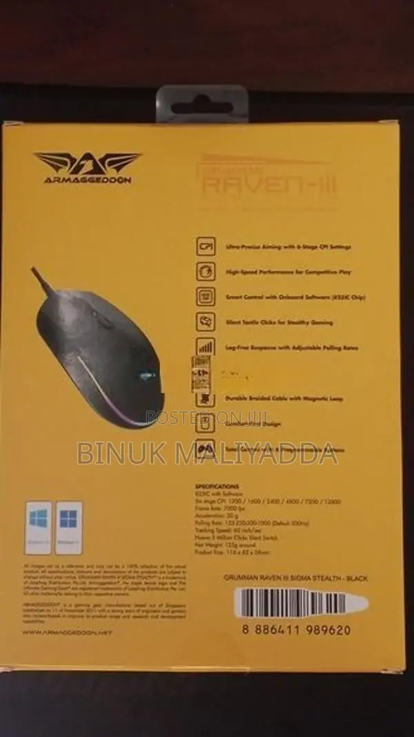 Armaggeddon Grumman Raven-Iii Sigma Stealth Gaming Mouse