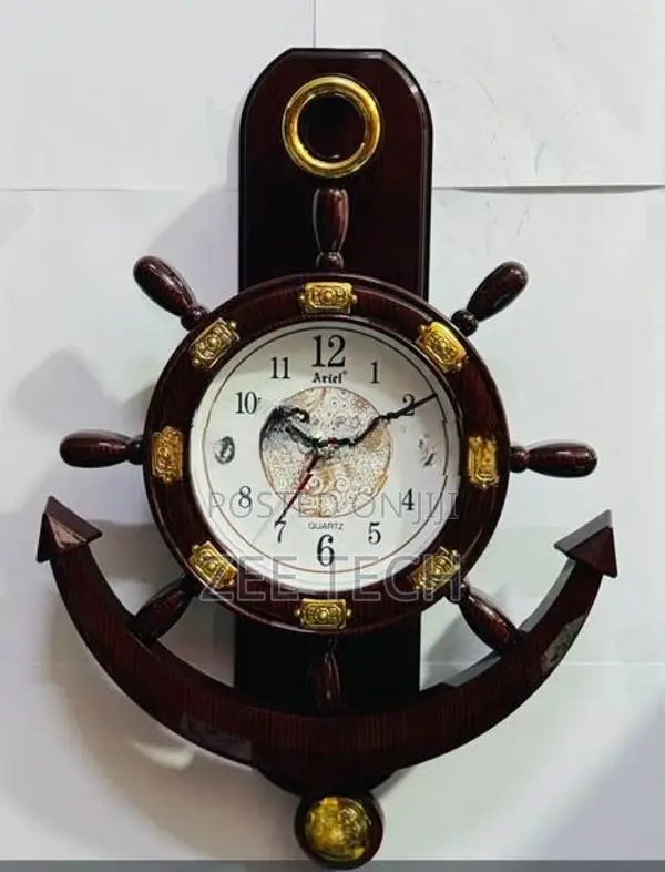 Wall Clock Wood Colour Batta Design Silent Movement