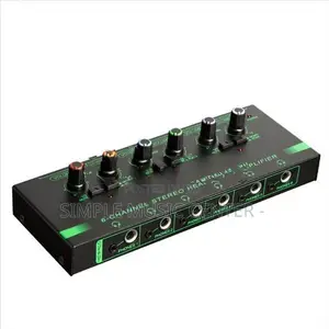 Compact Metal 6-Channel Stereo Headphone Amplifier With Audio Splitter