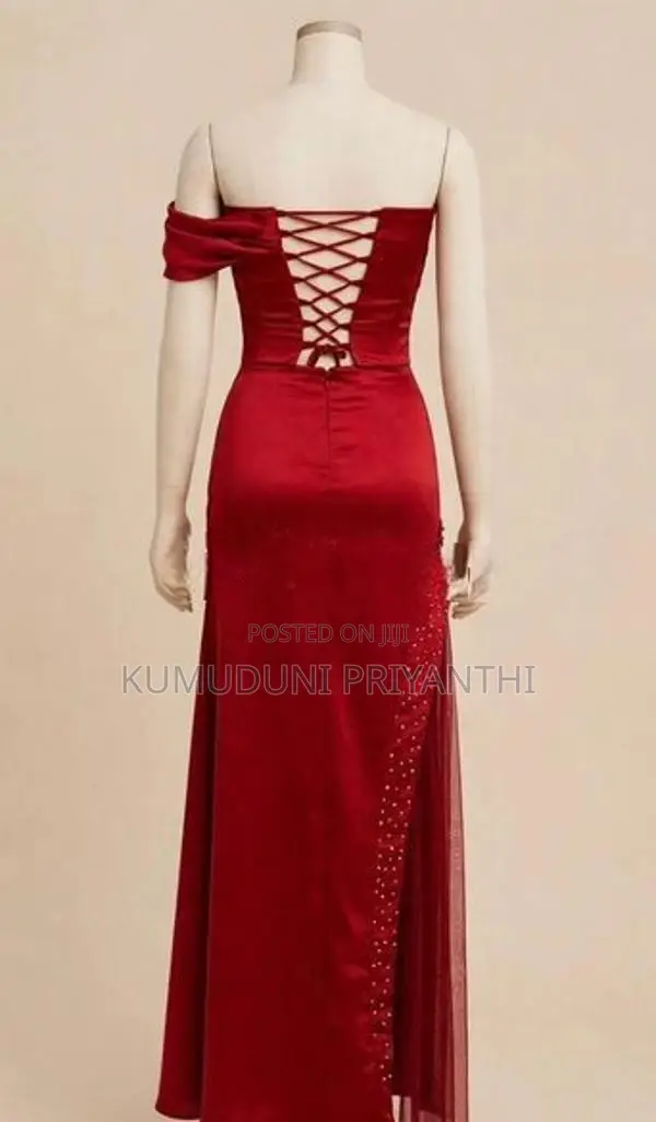 Burgundy Corset Maxi Dress