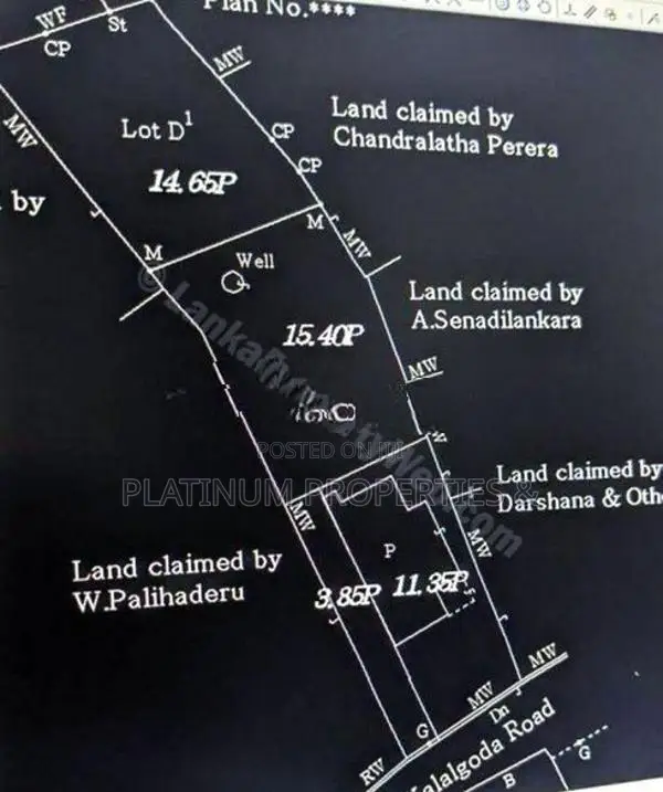 14.65 Perch Residential Bare Land for Sale in Pannipitiya Kalalgoda